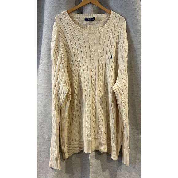 Polo Ralph Lauren Cotton Sweater 4XLT Cable Knit, Long Sleeve